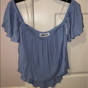 Powder Blue off the shoulder top
